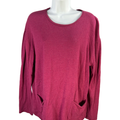 J.Jill Women's Purple/Pink Long Sleeve Pocket Front Sweater - L