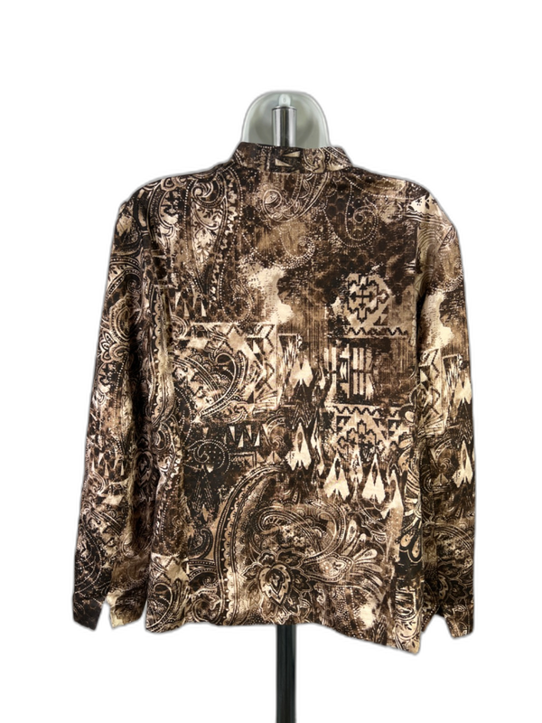 Chico's Women's Brown Silk Long Sleeve Light Weight Jacket - 2/US L image 2