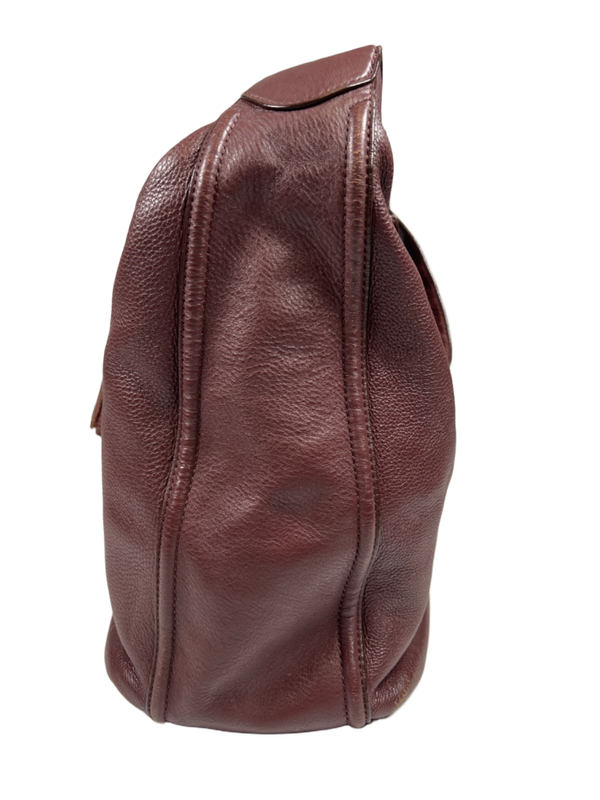 Coach Women's Brown/Burgundy Avery Pebbled Leather Hobo Shoulder Purse image 3