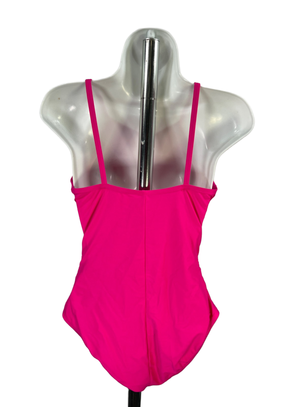 Ellen Tracy Women's Pink Ruched Front One Piece Swimsuit - 10 image 2