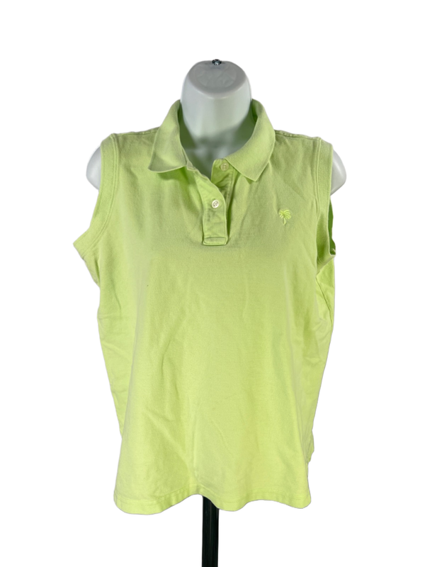 Lilly Pulitzer Women's Green Sleeveless Polo Shirt - L