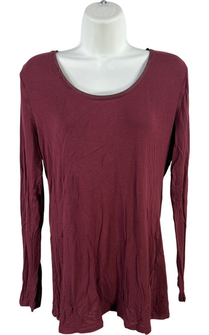 White House Black Market Women’s Burgundy Long Sleeve Shirt - M