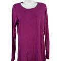 Caslon Women's Dark Purple Cotton Long Sleeve Shirt - XL