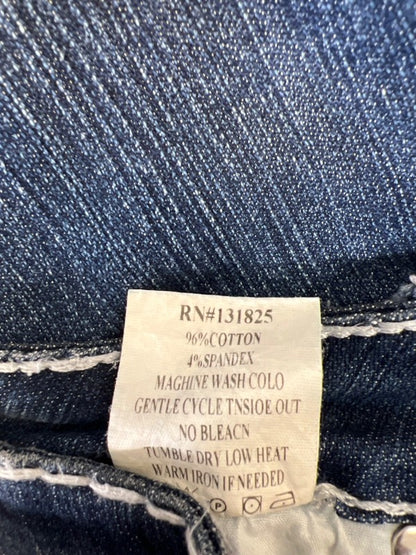 Miss Chic Women's/Juniors Medium Wash Rhinestone Cropped Denim Jeans - 3 image 5