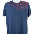 Under Armour Men's Blue/Orange Fitted Athletic Short Sleeve Shirt - L