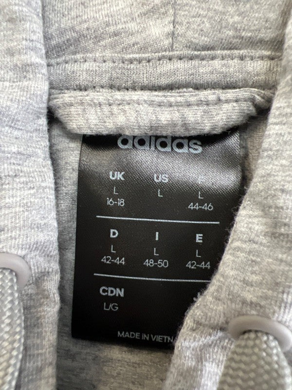 adidas Women's Gray/Pink Long Sleeve Full Zip Thin Knit Sweatshirt - L image 3