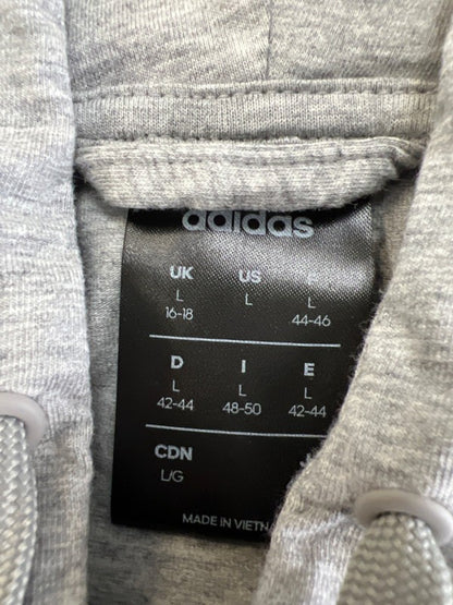 adidas Women's Gray/Pink Long Sleeve Full Zip Thin Knit Sweatshirt - L image 3