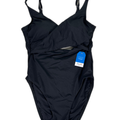 Lands' End Women's Black Monokini Wrap High Leg One Piece Swimsuit - 8