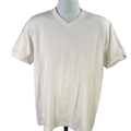 Chaps Ralph Lauren Men's White Ribbed Short Sleeve V-Neck T-Shirt - S