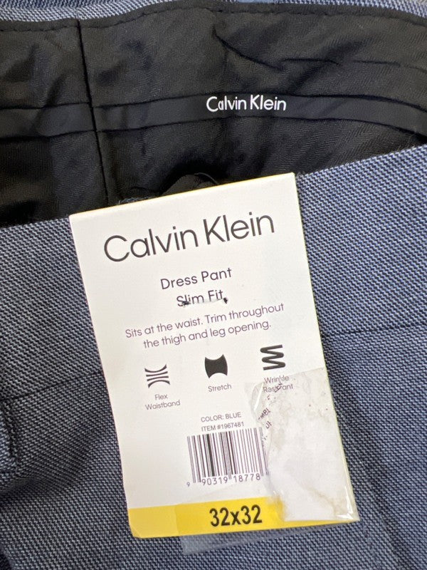 Calvin Klein Men's Blue Flex Stretch Slim Fit Dress Pants - 32x32 image 4
