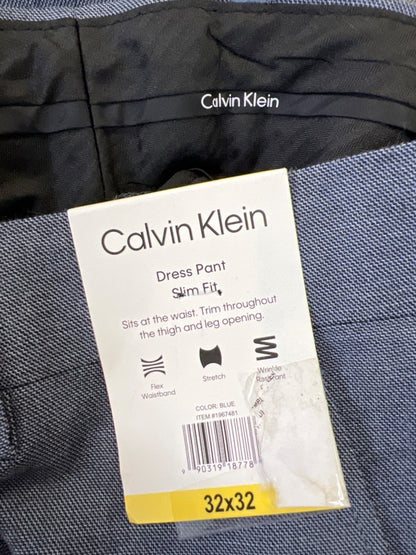 Calvin Klein Men's Blue Flex Stretch Slim Fit Dress Pants - 32x32 image 4