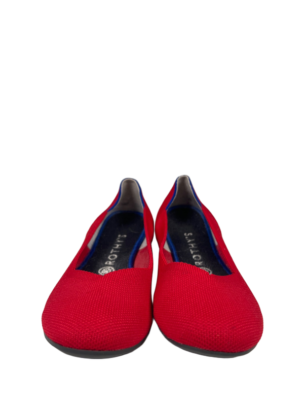 Rothy's Women's Red/Blue Knit Texture Breathable Slip On Flats - 8.5 image 2