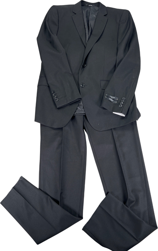 Statement Italy Men’s Black Suit Jacket and Vest - 40R W/ Pants 40x34 Set