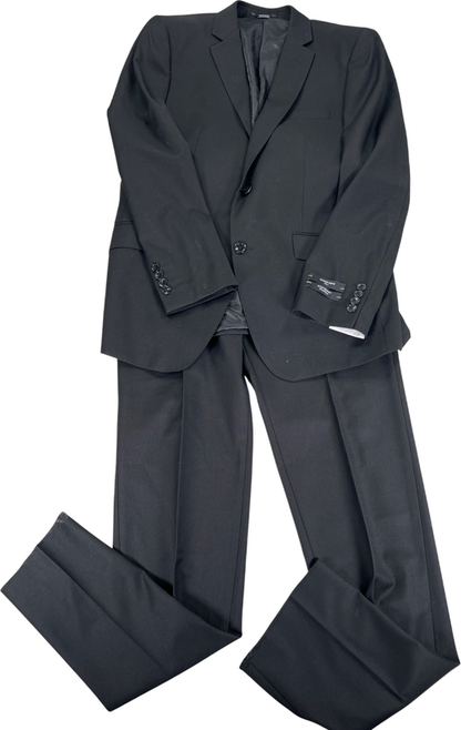 Statement Italy Men’s Black Suit Jacket and Vest - 40R W/ Pants 40x34 Set