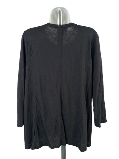 J. Jill Women's Black 3/4 Sleeve Crewneck T-Shirt - L image 2