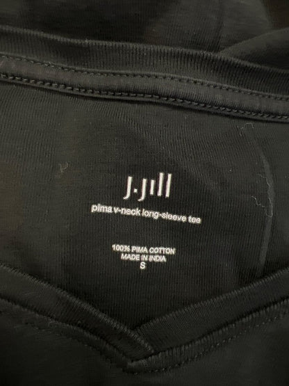 J.Jill Women’s Black Pima V-Neck Long Sleeve Shirt - S image 3