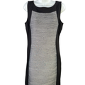 Calvin Klein Women's Black/Gray Sleeveless Side Zip Sheath Dress - 10
