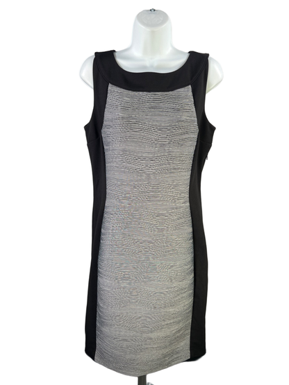 Calvin Klein Women's Black/Gray Sleeveless Side Zip Sheath Dress - 10