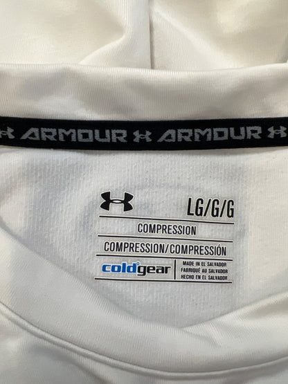 Under Armour Men's White Coldgear Compression Long Sleeve Athletic Shirt - L image 3