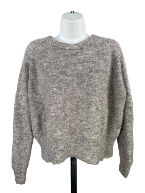 Madewell Women's Gray Elliston Crop Alpaca Long Sleeve Sweater - S