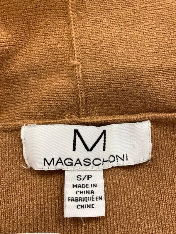 M Magaschoni Women’s Brown/Black Long Sleeve Cardigan Sweater - S image 3