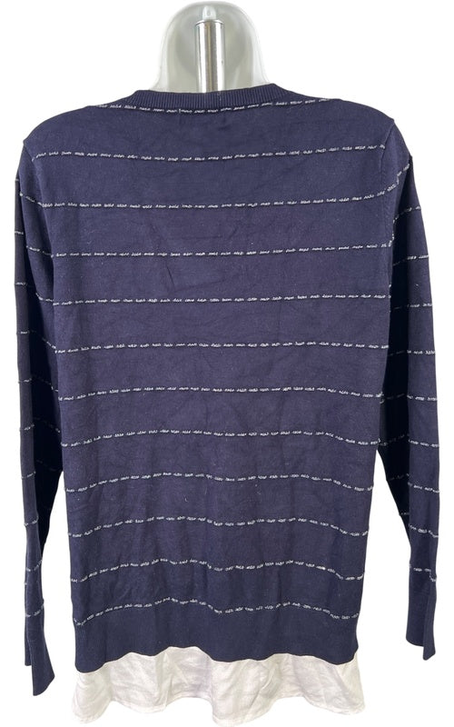Calvin Klein Women’s Navy Blue Metallic Long Sleeve Sweater - M image 3