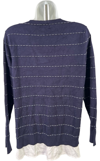 Calvin Klein Women’s Navy Blue Metallic Long Sleeve Sweater - M image 3