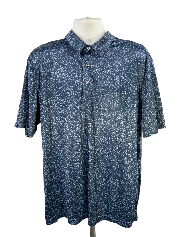 Greg Norman Men's Blue Play Dry Athletic Golf Polo - XXL