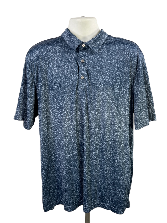 Greg Norman Men's Blue Play Dry Athletic Golf Polo - XXL