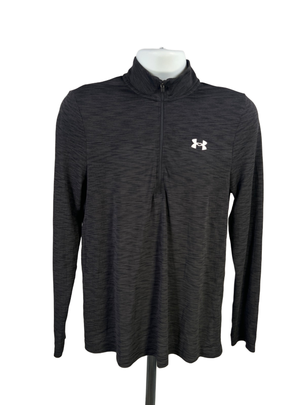 Under Armour Men's Black Seamless Half Zip Lightweight Long Sleeve Jacket - M