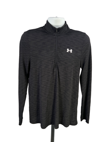 Under Armour Men's Black Seamless Half Zip Lightweight Long Sleeve Jacket - M