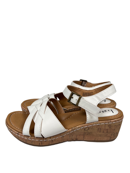 BOC Born Women's White Cork Strappy Slingback Adjustable Wedge Sandals - 7 image 5