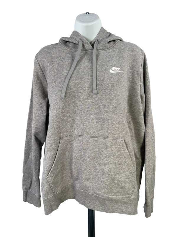 Nike Women's Gray Sportswear Club Fleece Long Sleeve Pullover Sweatshirt - L