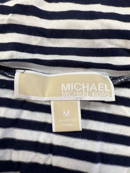 Michael Kors Women's Blue/White Striped Layered Sleeveless Blouse - M image 3