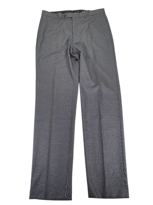 Calvin Klein Men's Gray Faint Plaid Dress Pants - 34x34