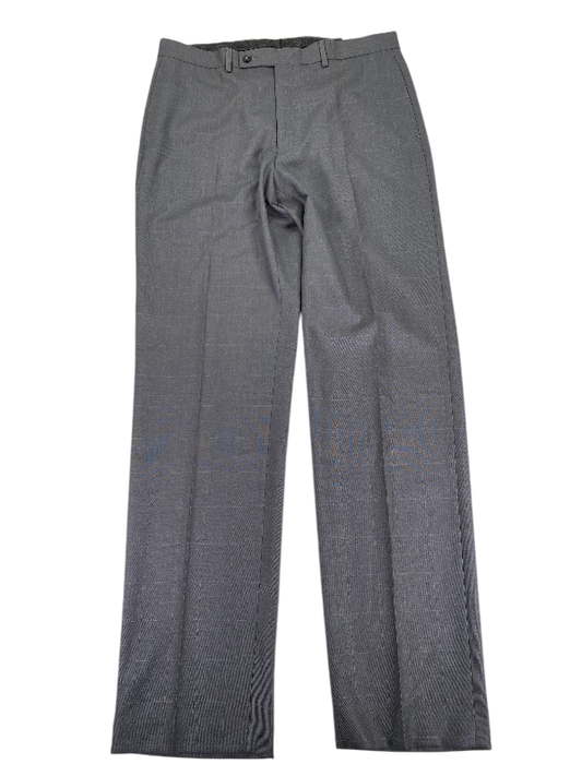 Calvin Klein Men's Gray Faint Plaid Dress Pants - 34x34