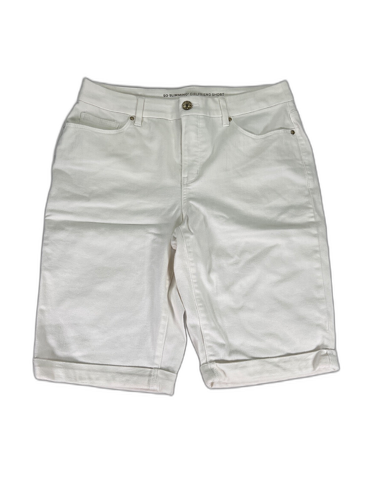 Chico's Women's White So Slimming Girlfriend Stretch Denim Shorts - 0.5/US 6