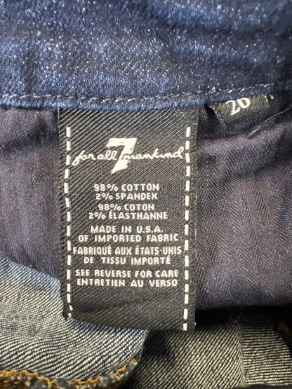7 For All Mankind Women's Dark Wash Distressed Short Denim Jean Skirt - 26 image 4