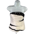Bebe Women's Black/Ivory Layered Lace Strapless Corset Top - XS