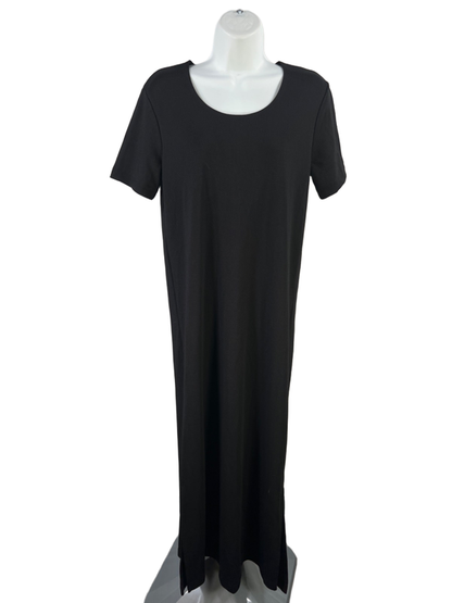 Nordstrom Women's Black Short Sleeve Maxi Shirt Dress - S