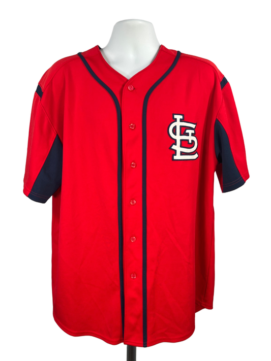 Majestic Men's Red/Blue MLB St Louis Cardinals Albert Pujols Baseball Jersey - L