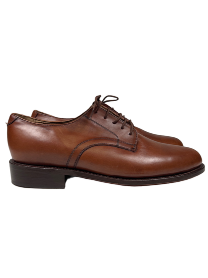 Hitchcock Men's Brown Leather Derby Lace Up Dress Shoes - 12 Wide