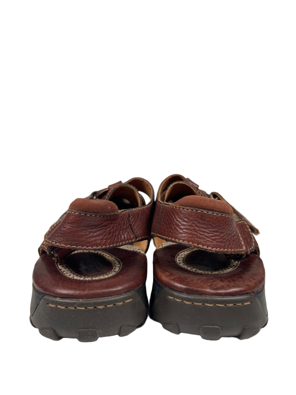 Born Men's Brown Leather Woven Slingback Fisherman Sandals - 11/45 image 4