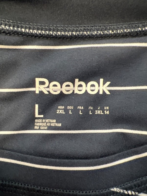 Reebok Women's Blue/White Striped Long Sleeve Athletic Shirt - L image 3
