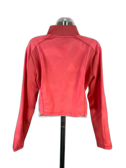 Nike Pro Women's Red/Pink 1/4 Zip Training Cropped Pullover Athletic Shirt - M image 2