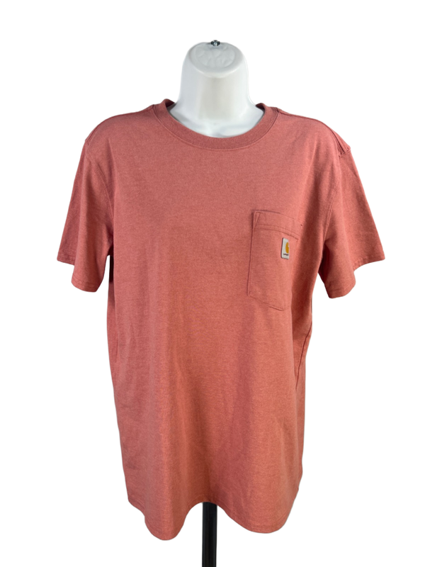 Carhartt Women's Orange/Pink Short Sleeve Pocket Front Loose Fit T-Shirt - M
