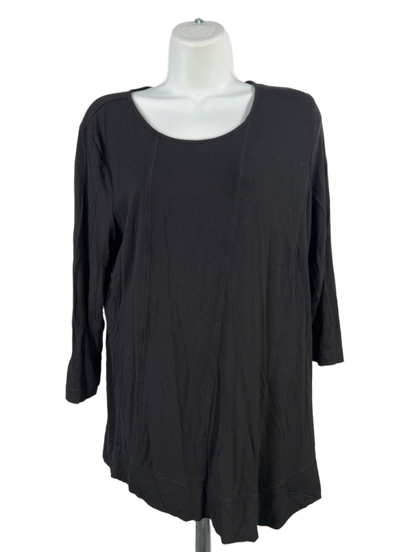 Chico's Zenergy Women's Black 3/4 Sleeve Shirt - 1/US M