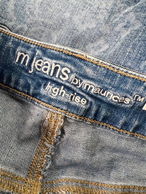 M Jeans by Maurices Women's Medium Wash High Rise Printed Jean Shorts - 12 image 3