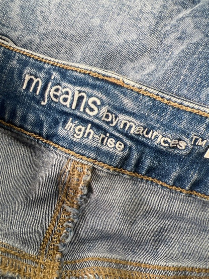 M Jeans by Maurices Women's Medium Wash High Rise Printed Jean Shorts - 12 image 3