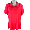 Under Armour Golf Women's Pink Short Sleeve Leader Athletic Polo Shirt - L